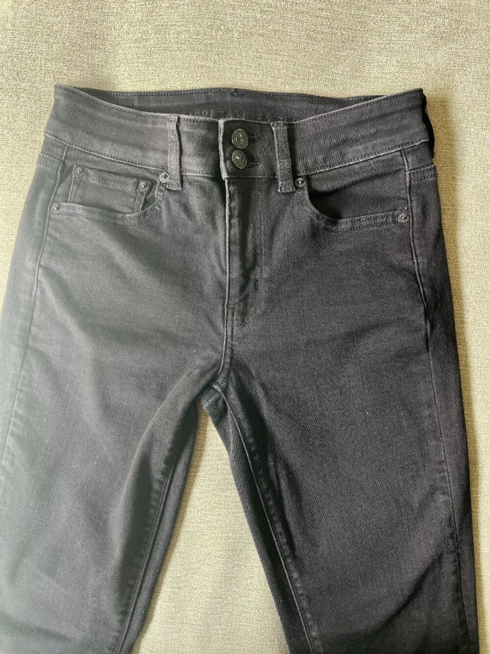 Black American Eagle Next Level Stretch Flare Jeans Size 2 Regular